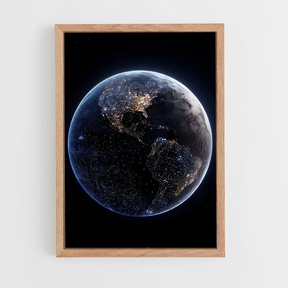 Poster Terre Nocturne – affiche Système solaire (vue 4)
